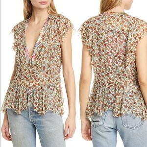 Le superbe flirt 100% silk blouse size XS, NWT